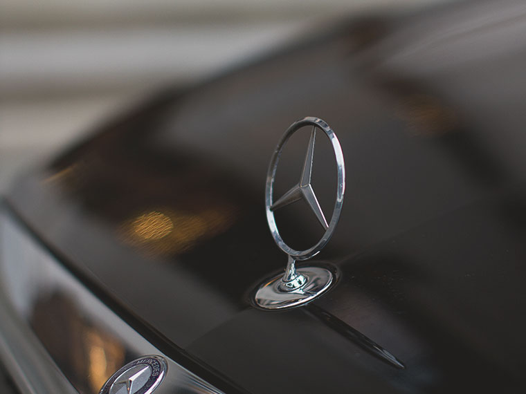 a mercedes hood ornament provided by Addison Lee
