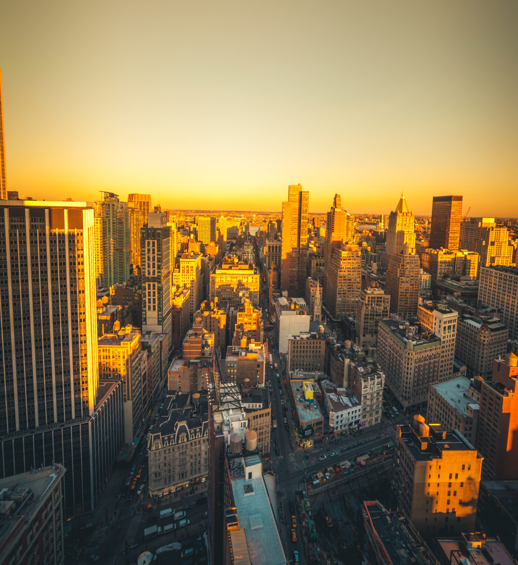 Skyline view of flat iron district in New York