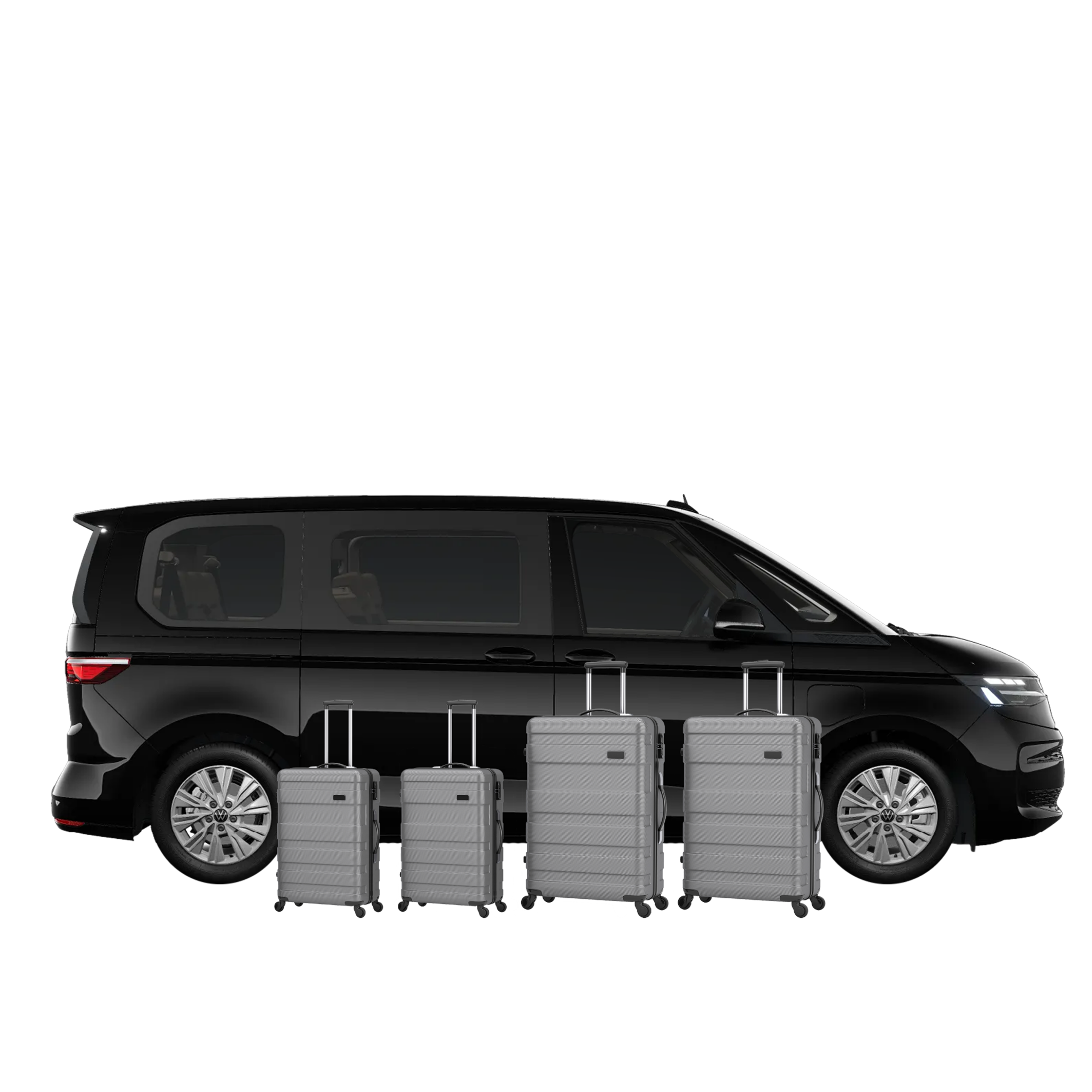 Addison Lee multivan graphic showing 4 suitcases fit in the car