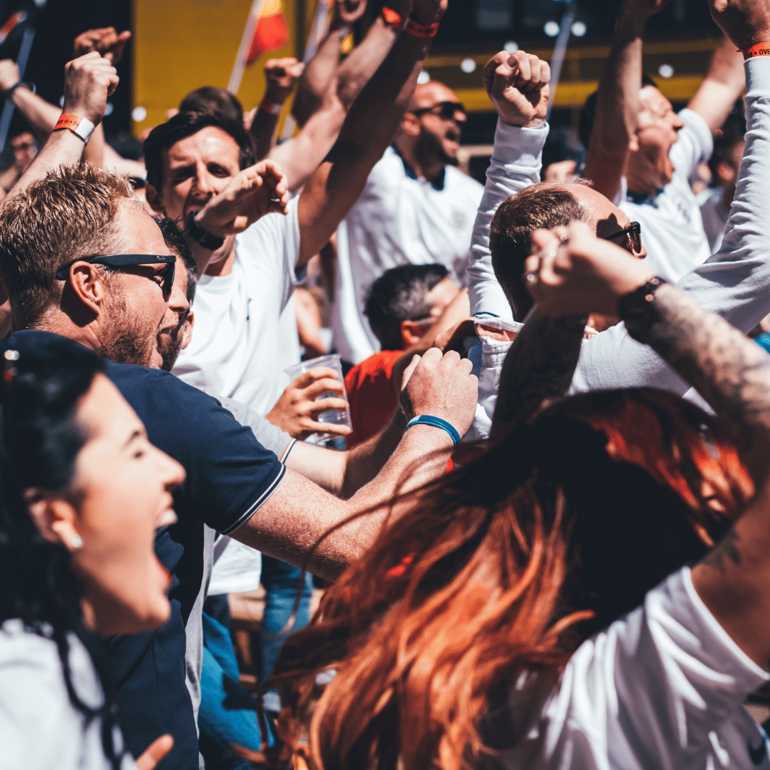 fans cheering for football