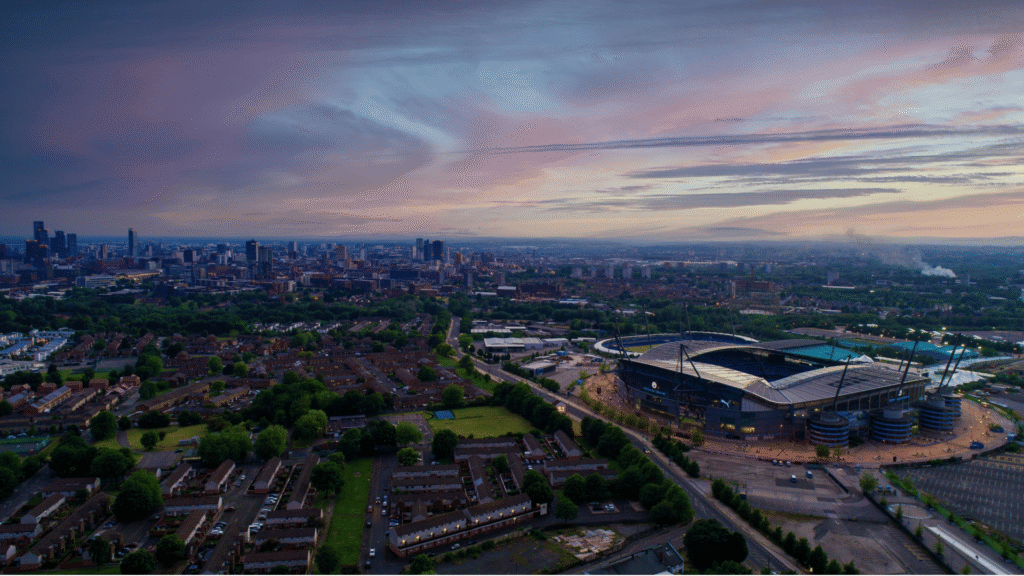 bird's eye view of Manchester